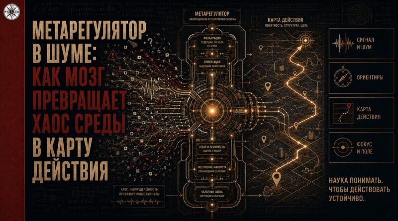 Метарегулятор в шуме: как мозг превращает хаос среды в карту действия